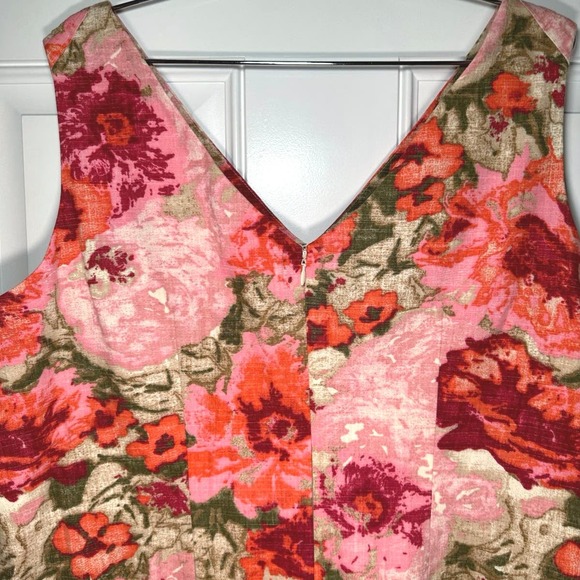 Talbots Floral Midi Dress - Red and Pink - Picture 3 of 5
